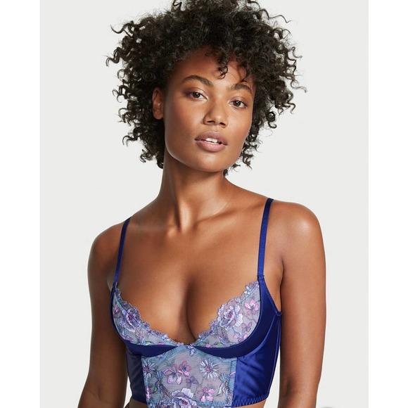 Victoria's Secret Other - Victoria's Secret Hummingbird Embroidery Quarter Cup Corset Top 34DD